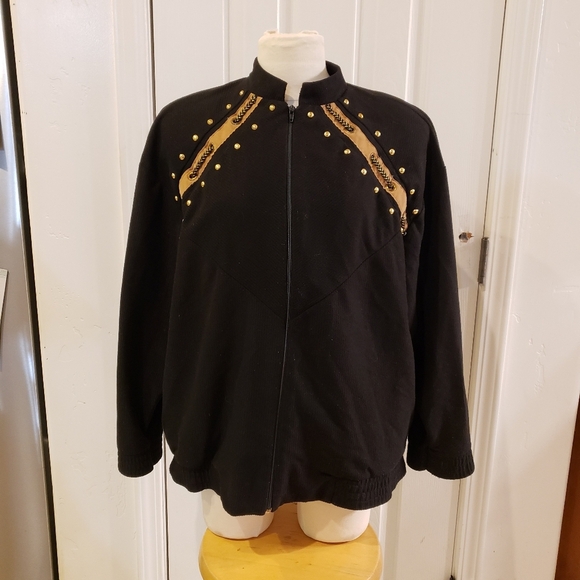 Vintage Gepetto Black Zip Up Jacket - Picture 1 of 8